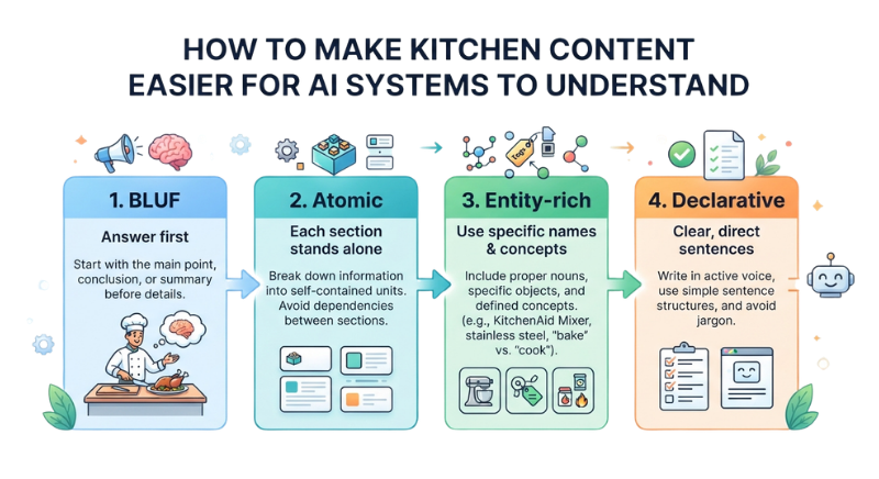 A diagram explaining how to create AEO content